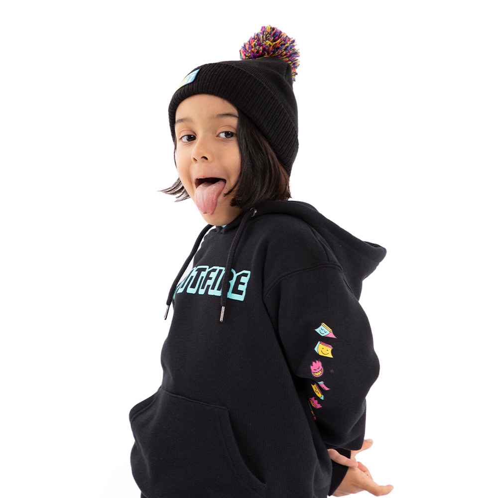 POLERÓN NIÑO SPITFIRE NEGRO CANGURO CON CAPUCHA SKATE LIKE A GIRL - 2
