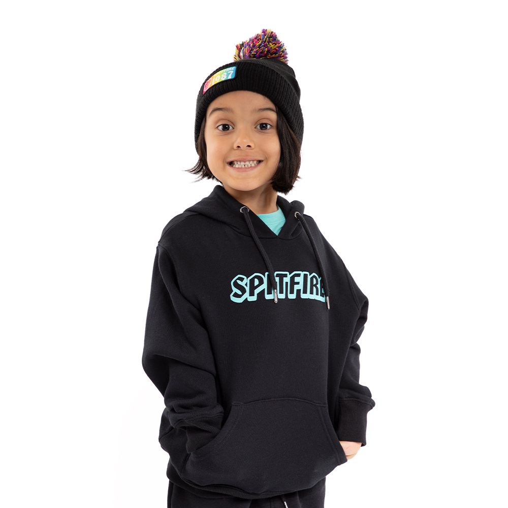 POLERÓN NIÑO SPITFIRE NEGRO CANGURO CON CAPUCHA SKATE LIKE A GIRL - 4