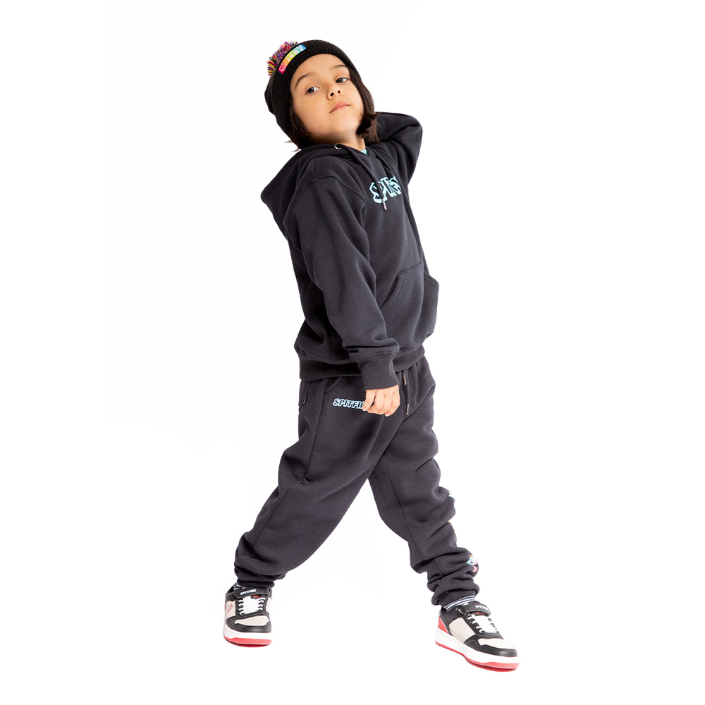 POLERÓN NIÑO SPITFIRE NEGRO CANGURO CON CAPUCHA SKATE LIKE A GIRL - 9