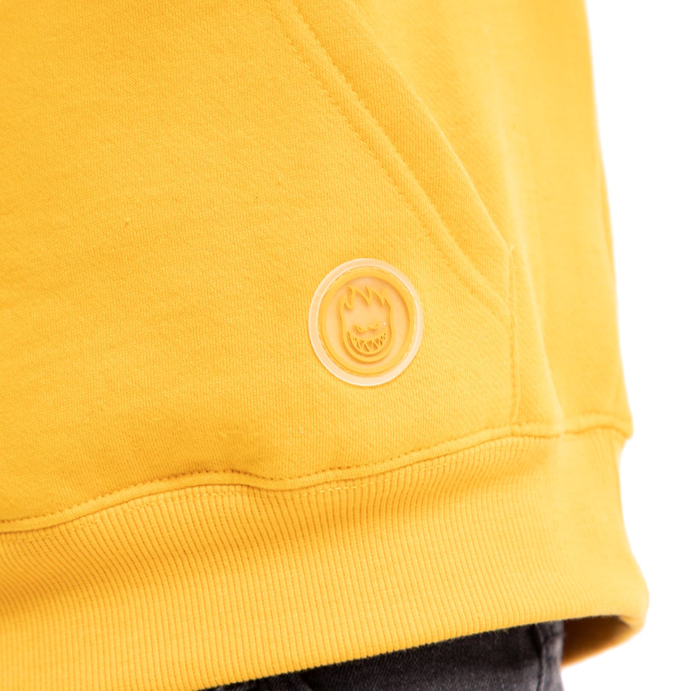 POLERÓN ALGODÓN NIÑO SPITFIRE AMARILLO CANGURO CON CAPUCHA 360° CON NEGRO - 4