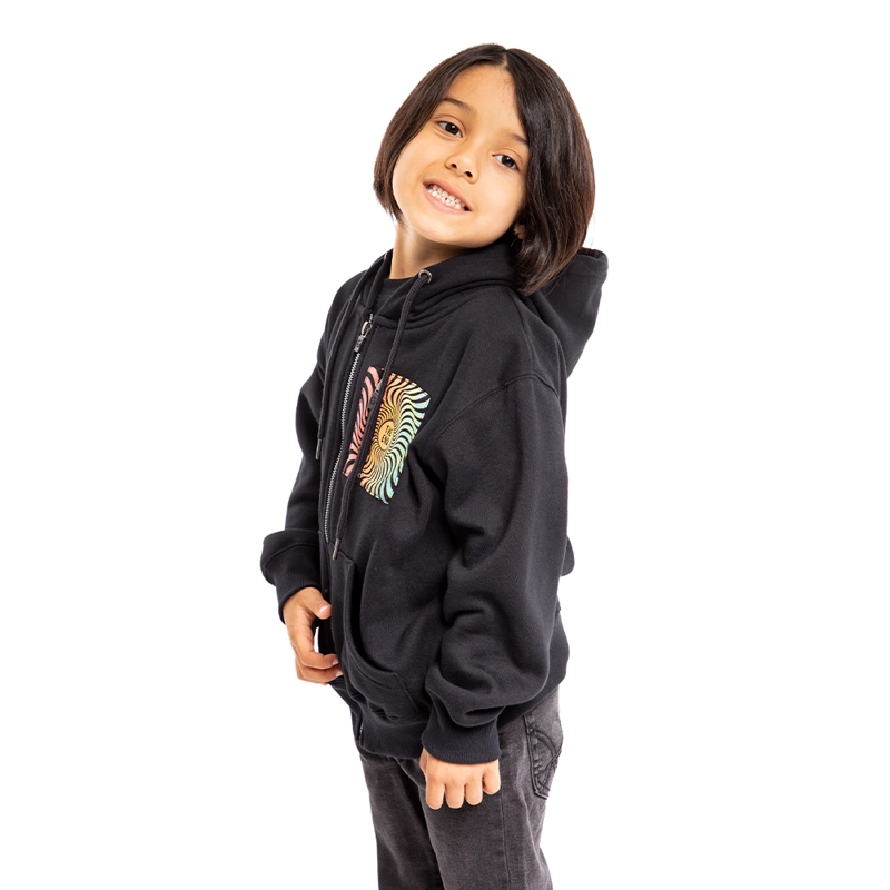 POLERÓN NIÑO SPITFIRE NEGRO CON CIERRE Y CAPUCHA TRIPPY SWIRL - 5