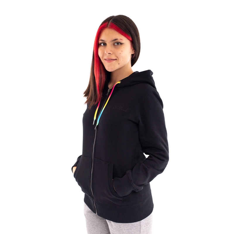 POLERON CON CIERRE Y CAPUCHA PARA MUJER SPITFIRE SKATE LIKE A GIRL BACK NEGRO - 2