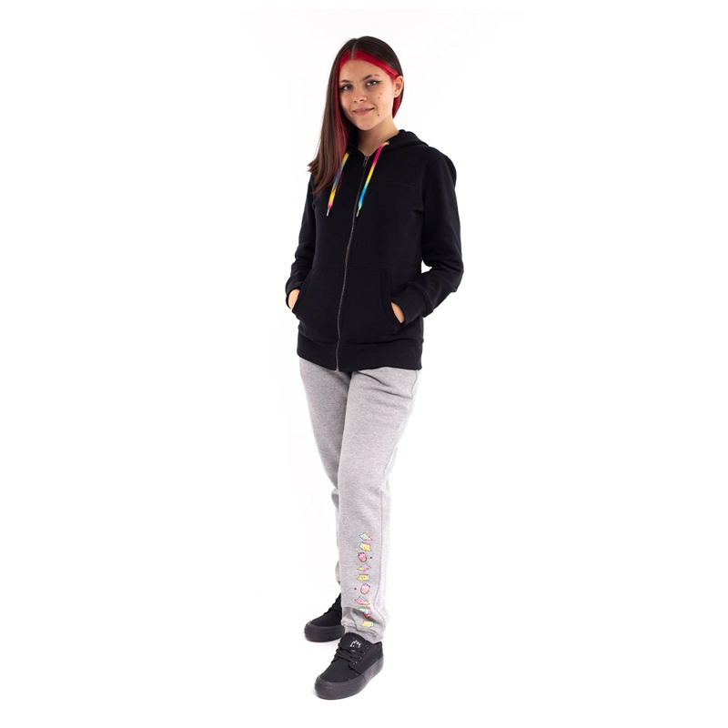 POLERON CON CIERRE Y CAPUCHA PARA MUJER SPITFIRE SKATE LIKE A GIRL BACK NEGRO - 6
