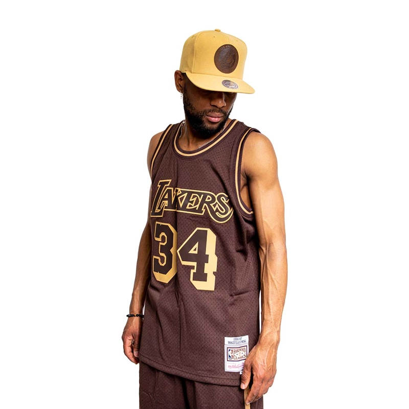 POLERA NBA LUX BROWN LAKERS 96 MITCHELL AND NESS - 1