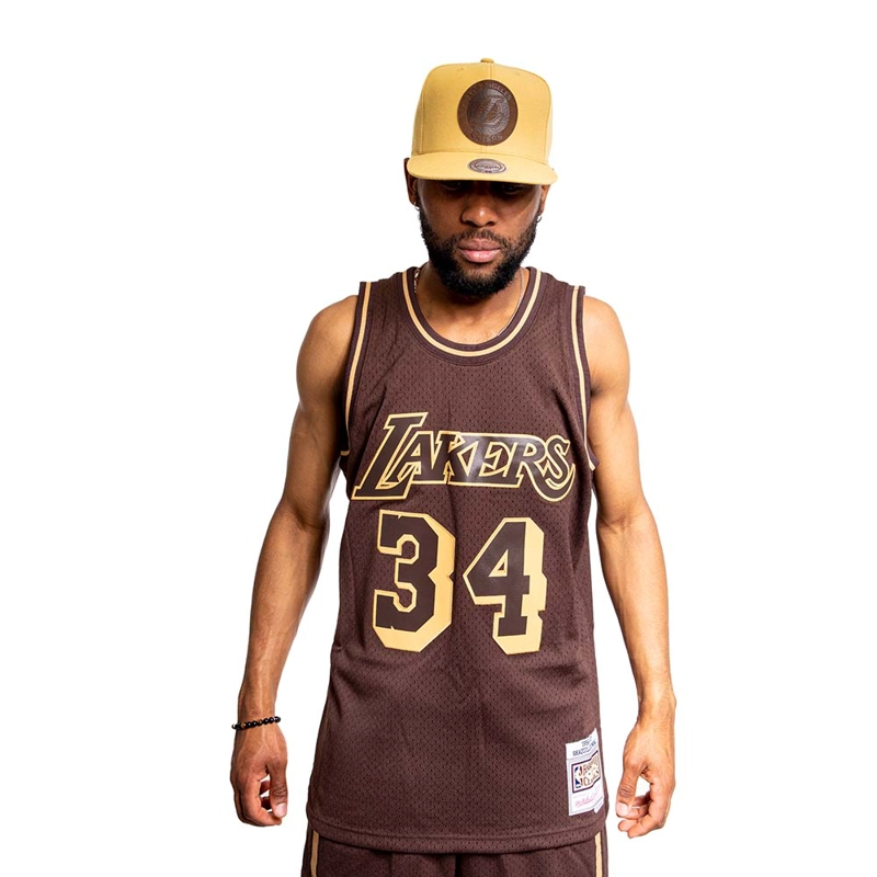 POLERA NBA LUX BROWN LAKERS 96 MITCHELL AND NESS - 3