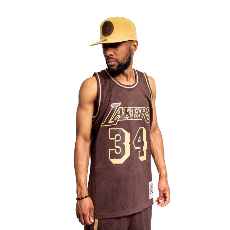 POLERA NBA LUX BROWN LAKERS 96 MITCHELL AND NESS - 4