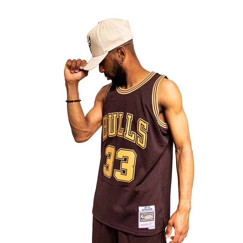 CAMISETA NBA LUX BROWN  BULLS 1997 SCOTTIE PIPPEN MITCHELL AND NESS - 1