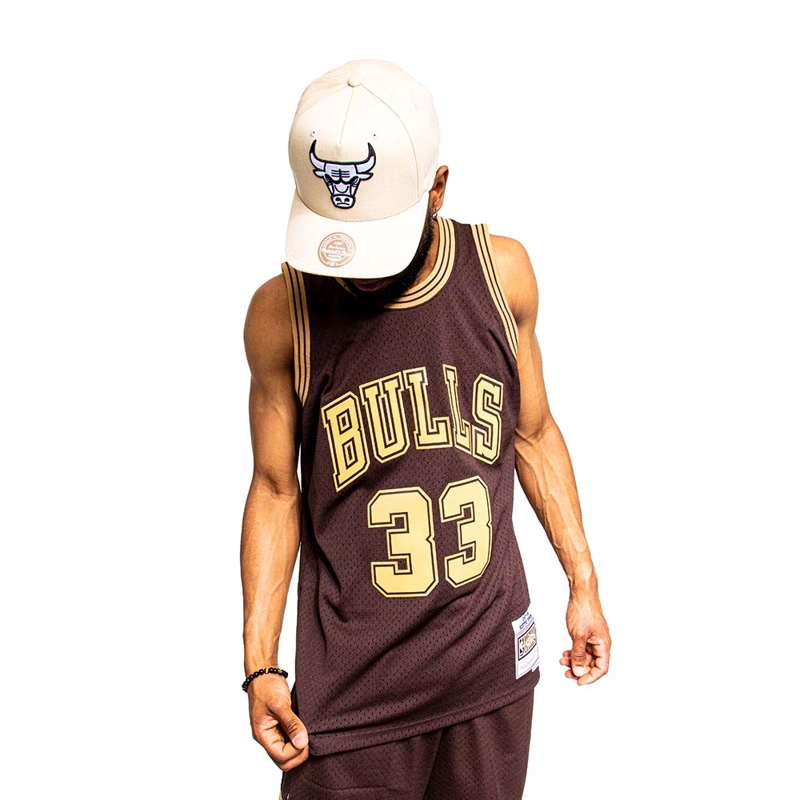 CAMISETA NBA LUX BROWN  BULLS 1997 SCOTTIE PIPPEN MITCHELL AND NESS - 3