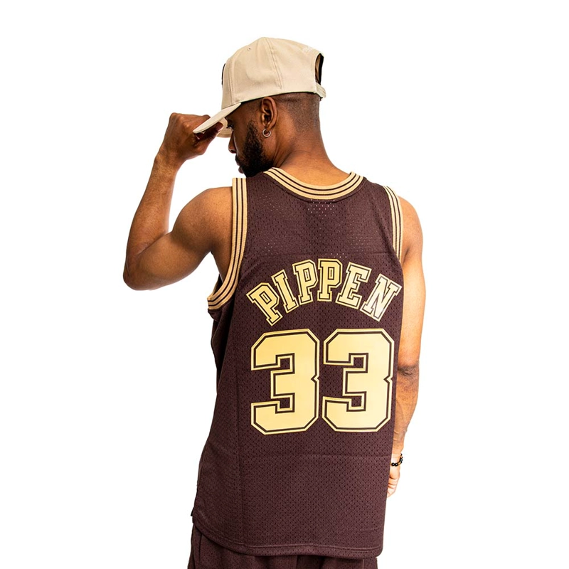 CAMISETA NBA LUX BROWN  BULLS 1997 SCOTTIE PIPPEN MITCHELL AND NESS - 4