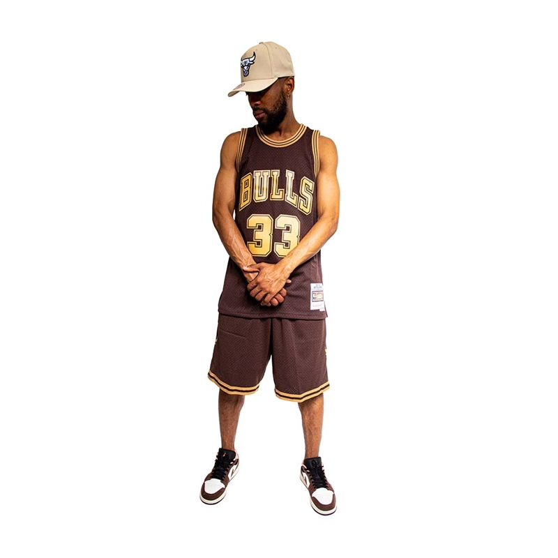CAMISETA NBA LUX BROWN  BULLS 1997 SCOTTIE PIPPEN MITCHELL AND NESS - 5