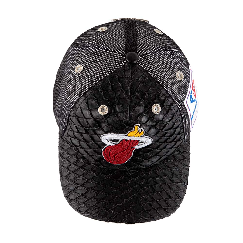 GORRO JOCKEY MITCHELL AND NESS MIAMI HEAT SNAPBACK PLATINUM LUX TRUCKER NEGRO - 5