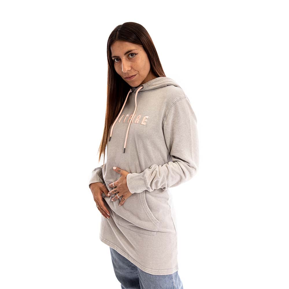 POLERON HOODIE LONG FIT MUJER SPITFIRE BEIGE - 1