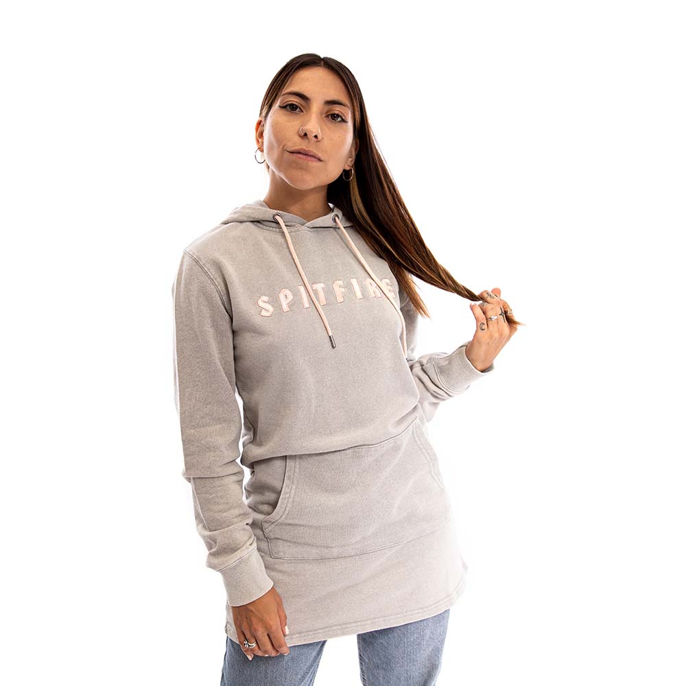 POLERON HOODIE LONG FIT MUJER SPITFIRE BEIGE - 2