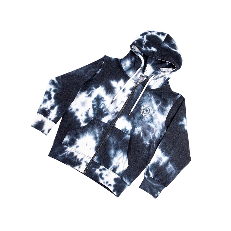 POLERÓN ALGODÓN NIÑO SPITFIRE AZUL CON CIERRE Y CAPUCHA TIE DYE - 1