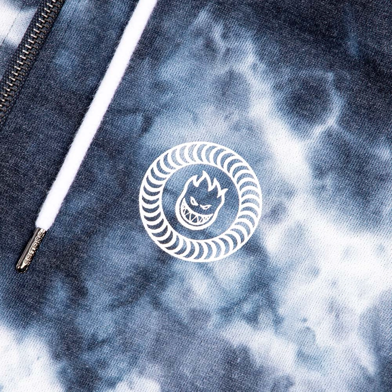 POLERÓN ALGODÓN NIÑO SPITFIRE AZUL CON CIERRE Y CAPUCHA TIE DYE - 4