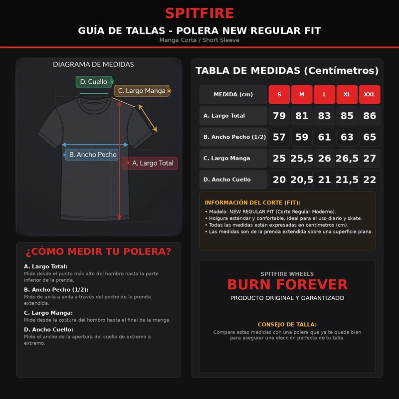 POLERA HOMBRE SPITFIRE BIGHEAD NEGRA - 8