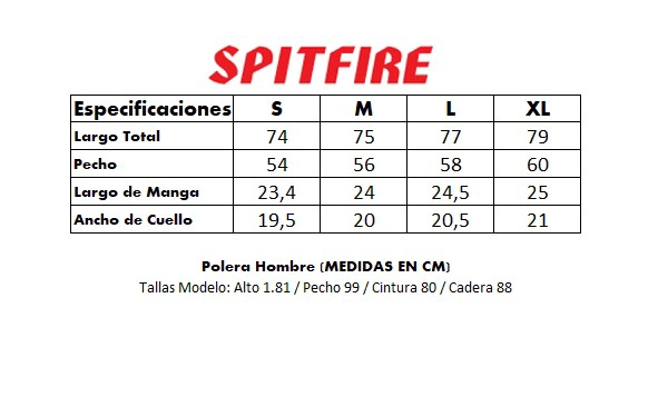 POLERA HOMBRE SPITFIRE BIGHEAD NEGRA - 9