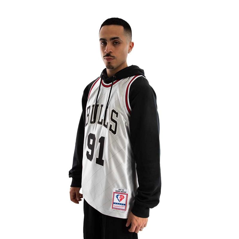 POLERA NBA DENNIS R BULLS 97-98 HC 75TH ANNIVERSARY MITCHELL AND NESS - 5