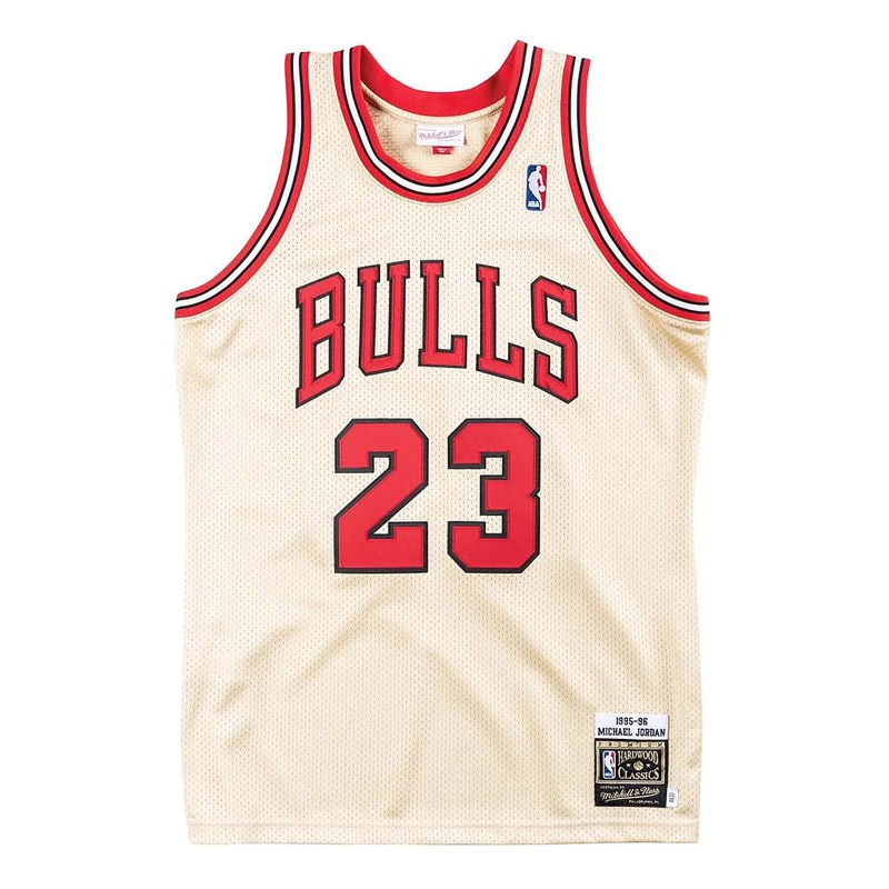 POLERA NBA GOLD JERSEY BULLS 95 MJ MITCHELL AND NESS - 1