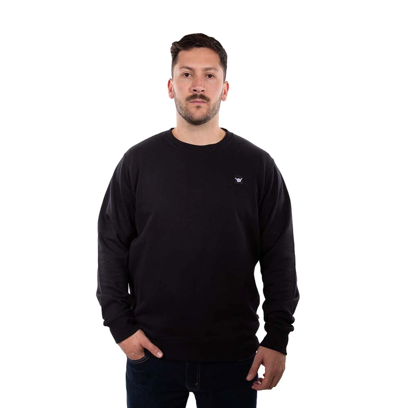 POLERON HOMBRE CREW NECK MINILOGO NEGRO HANG LOOSE - 1