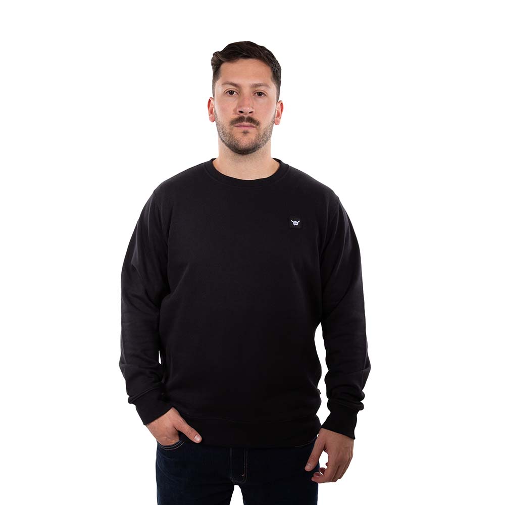 POLERON HOMBRE CREW NECK MINILOGO NEGRO HANG LOOSE - 1