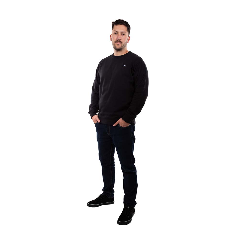 POLERON HOMBRE CREW NECK MINILOGO NEGRO HANG LOOSE - 6