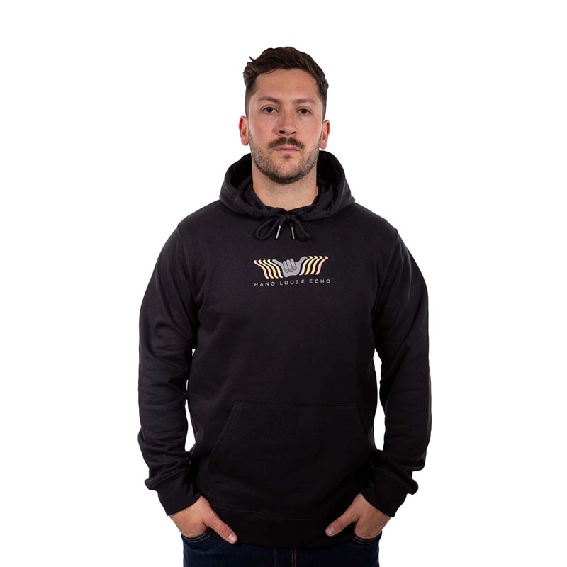 POLERON HOMBRE HOODIE ECHO NEGRO HANG LOOSE - 1