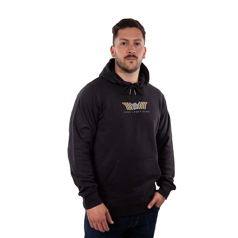 POLERON HOMBRE HOODIE ECHO NEGRO HANG LOOSE - 5