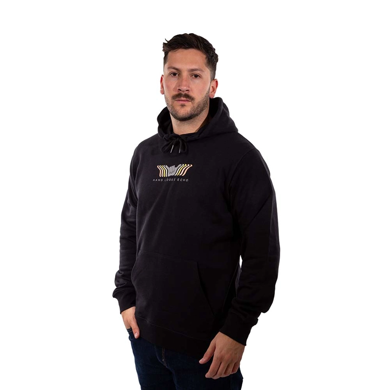 POLERON HOMBRE HOODIE ECHO NEGRO HANG LOOSE - 7
