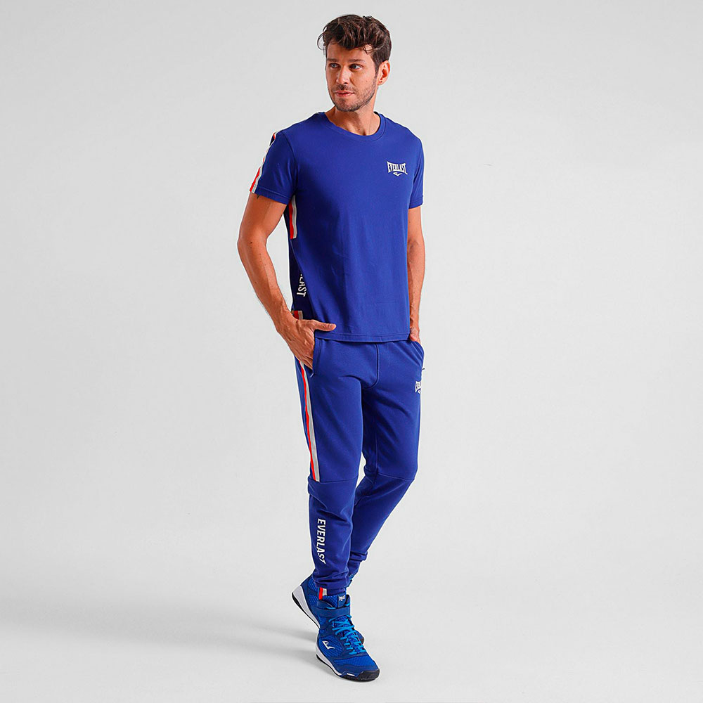 POLERA HOMBRE ALGODON JAB TECH AZUL EVERLAST - 3