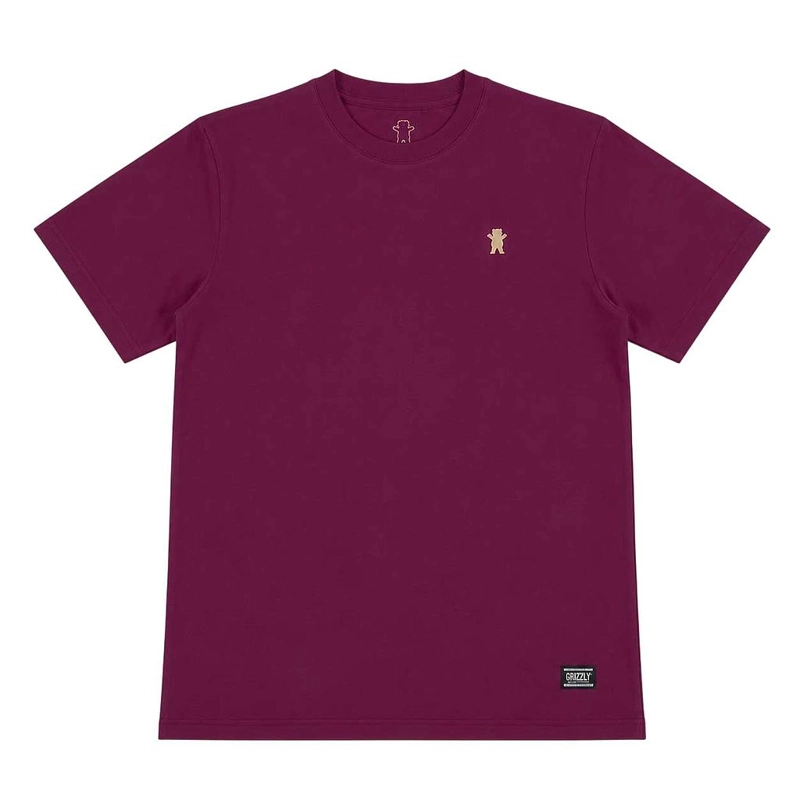 POLERA HOMBRE GRIZZLY GRIPTAPE EMBROIDERED OG BEAR BURGUNDY - 1