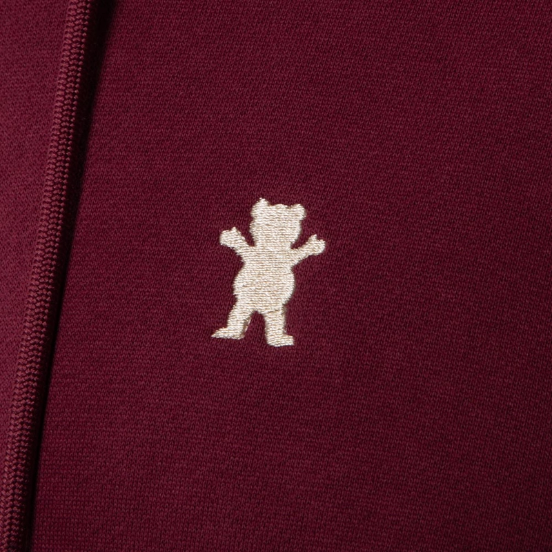 POLERA HOMBRE GRIZZLY GRIPTAPE EMBROIDERED OG BEAR BURGUNDY - 4