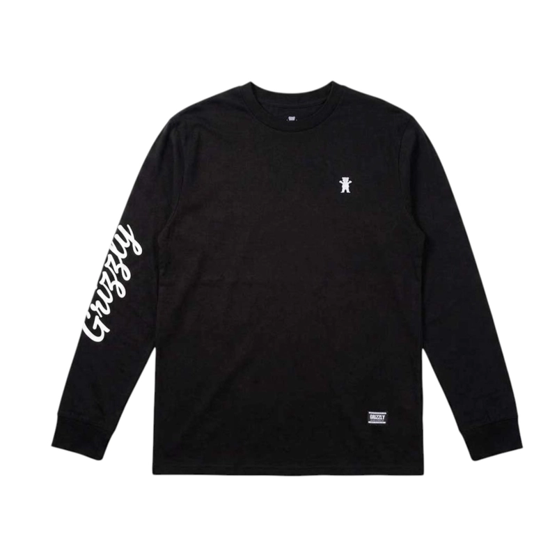 POLERA MANGA LARGA HOMBRE GRIZZLY GRIPTAPE EMBROIDERED OG BEAR NEGRO - 1