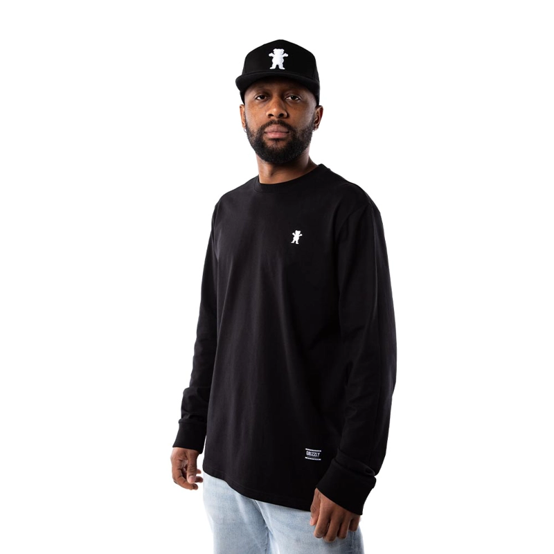 POLERA MANGA LARGA HOMBRE GRIZZLY GRIPTAPE EMBROIDERED OG BEAR NEGRO - 5