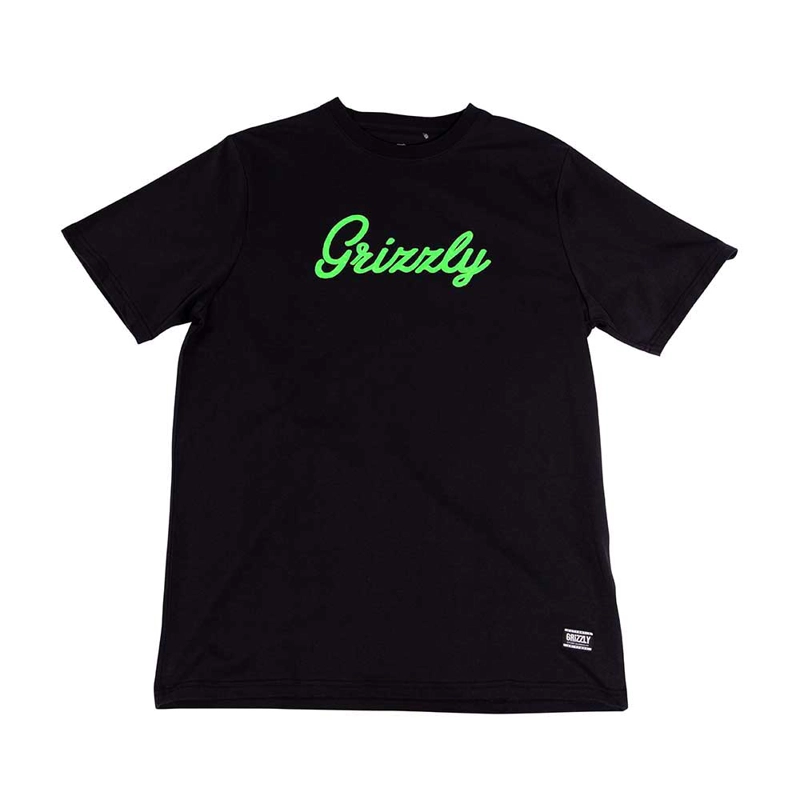 POLERA HOMBRE GRIZZLY GRIPTAPE PRINT SCRIPT LOGO VERDE NEGRO - 1