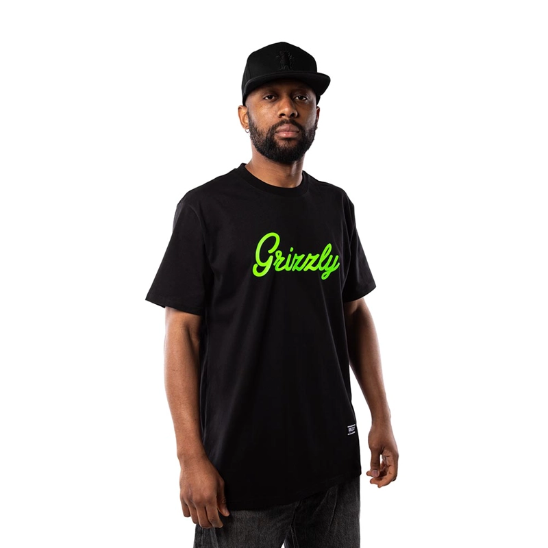 POLERA HOMBRE GRIZZLY GRIPTAPE PRINT SCRIPT LOGO VERDE NEGRO - 4