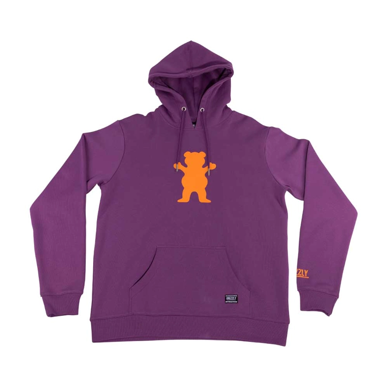 POLERON HOODIE HOMBRE GRIZZLY GRIPTAPE OG BEAR BURGUNDY - 1