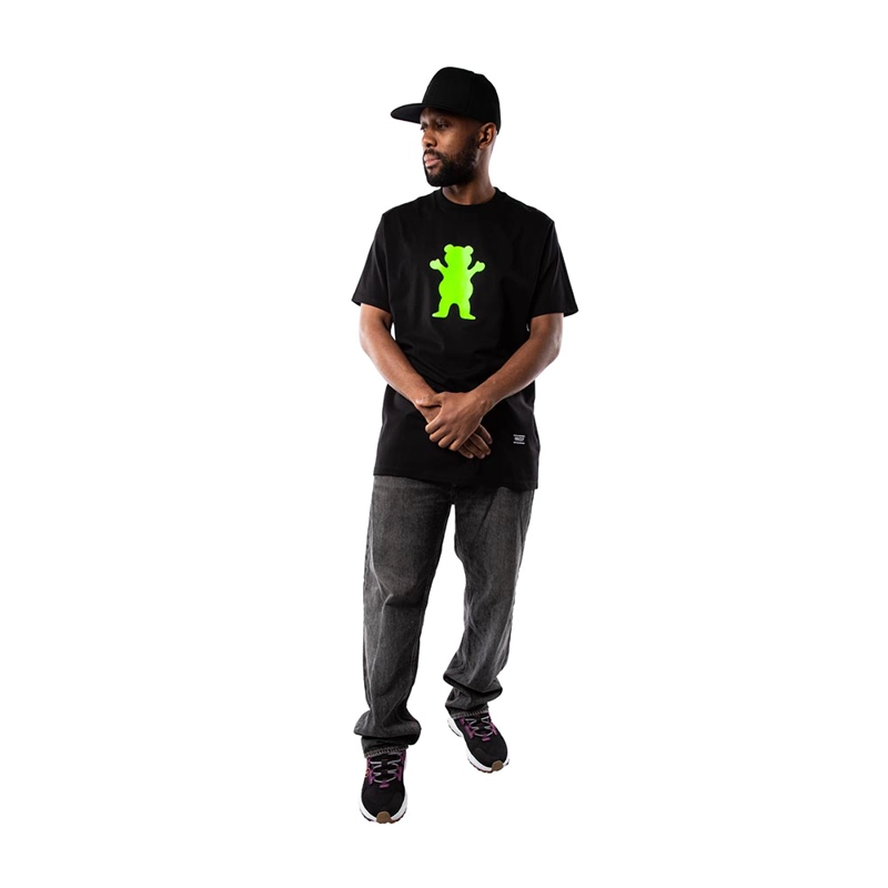 POLERA HOMBRE GRIZZLY GRIPTAPE OG BEAR NEGRO VERDE - 5