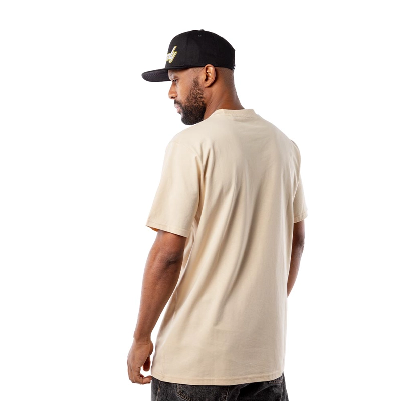 POLERA HOMBRE GRIZZLY GRIPTAPE PRINT SCRIPT LOGO NEGRO BEIGE - 4