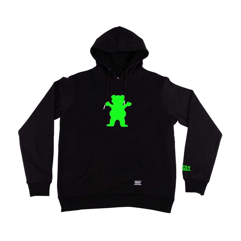 POLERON HOMBRE GRIZZLY GRIPTAPE OG BEAR NEGRO VERDE - 1