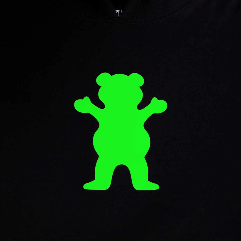POLERON HOMBRE GRIZZLY GRIPTAPE OG BEAR NEGRO VERDE - 7