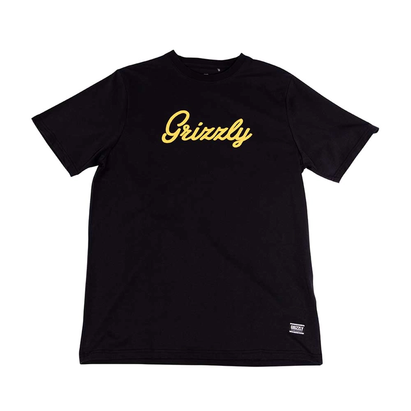 POLERA HOMBRE GRIZZLY GRIPTAPE PRINT SCRIPT LOGO AMARILLO NEGRO - 1
