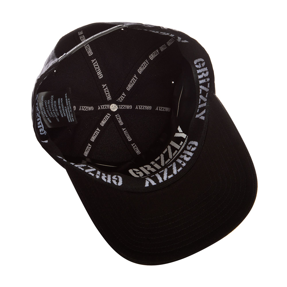 JOCKEY NEGRO GRIZZLY GRIPTAPE CURVO ELASTICO HAT DIRECT FLAT EMBROIDERY - 2