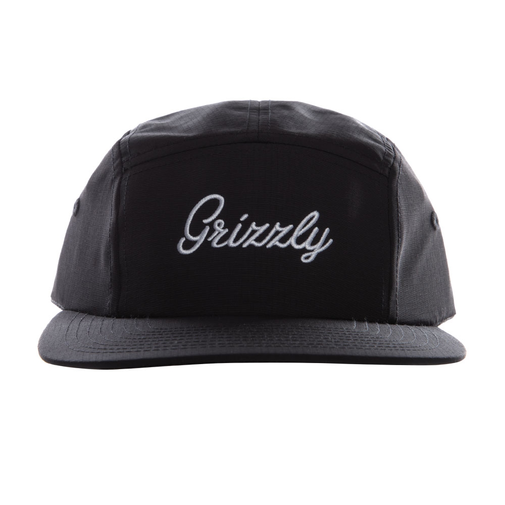 JOCKEY NEGRO GRIZZLY GRIPTAPE SCRIPT FIVE PANEL DIRECT FLAT EMBROIDERY - 1
