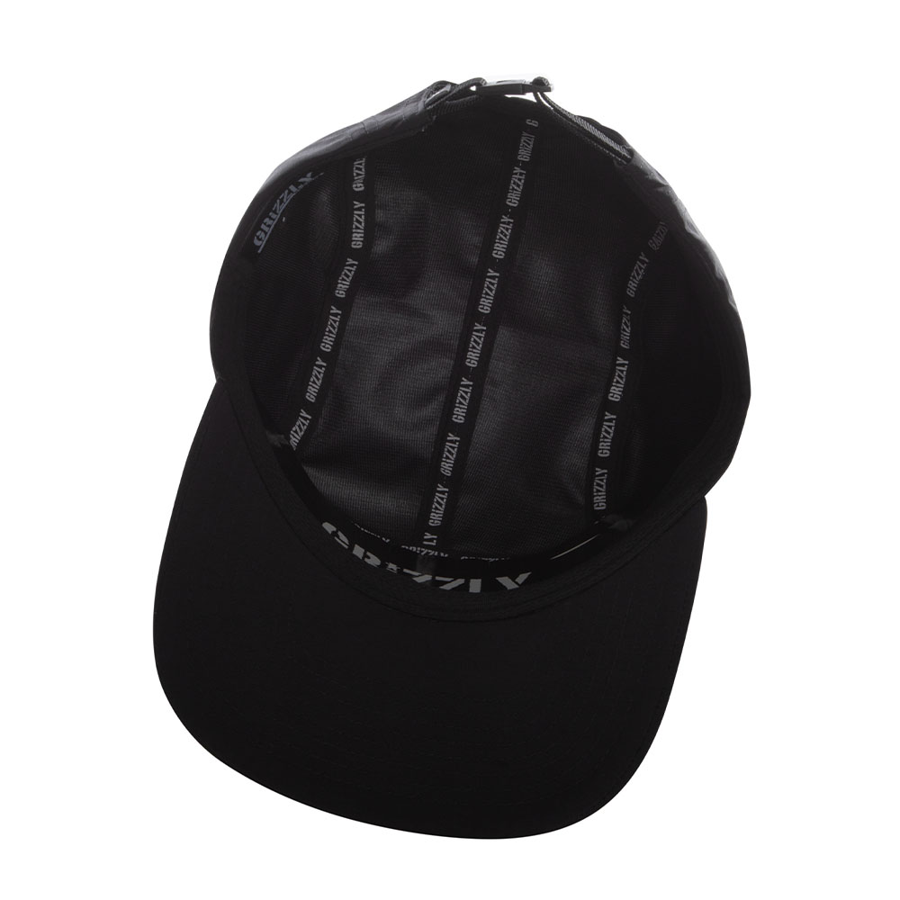 JOCKEY NEGRO GRIZZLY GRIPTAPE SCRIPT FIVE PANEL DIRECT FLAT EMBROIDERY - 2