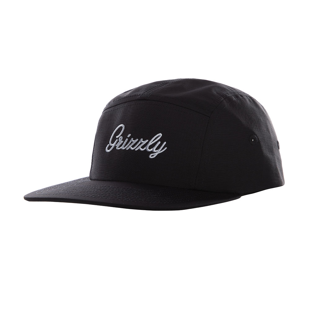 JOCKEY NEGRO GRIZZLY GRIPTAPE SCRIPT FIVE PANEL DIRECT FLAT EMBROIDERY - 6