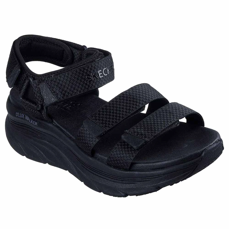 SANDALIAS URBANAS MUJER SKECHERS D'LUX WALKER GOING‑OUT VIBE NEGRO - 1