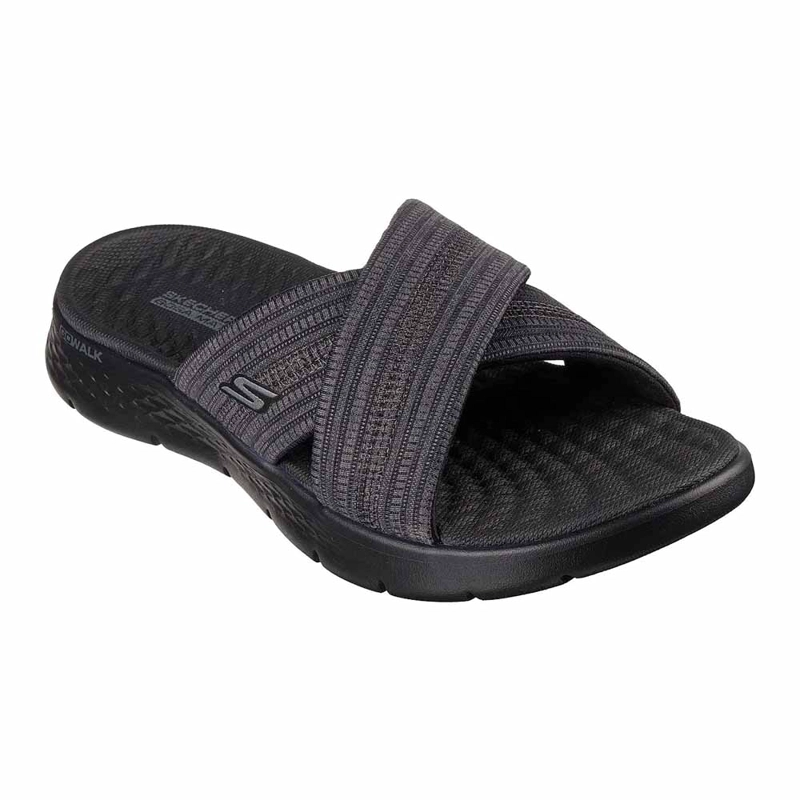 SANDALIAS MUJER SKECHERS GO WALK FLEX SANDAL IMPRESSED NEGRO - 1