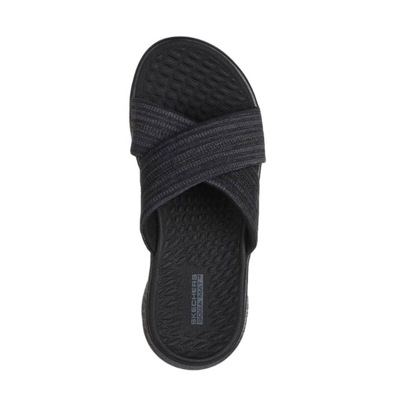 SANDALIAS MUJER SKECHERS GO WALK FLEX SANDAL IMPRESSED NEGRO - 5