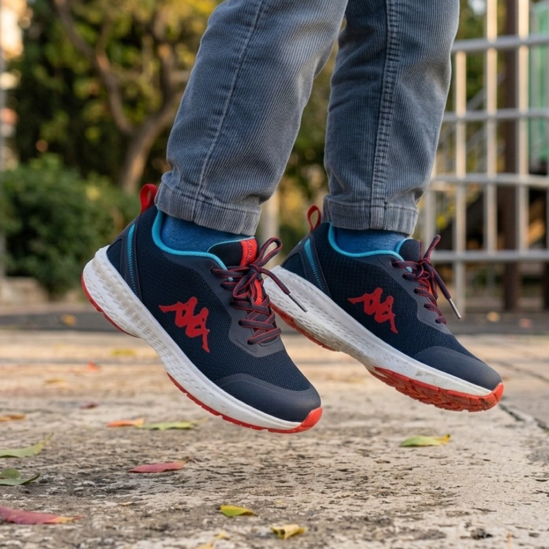 ZAPATILLA URBANA NIÑO KAPPA GLINCH LOGO AZUL ROJO TURQUESA - 2